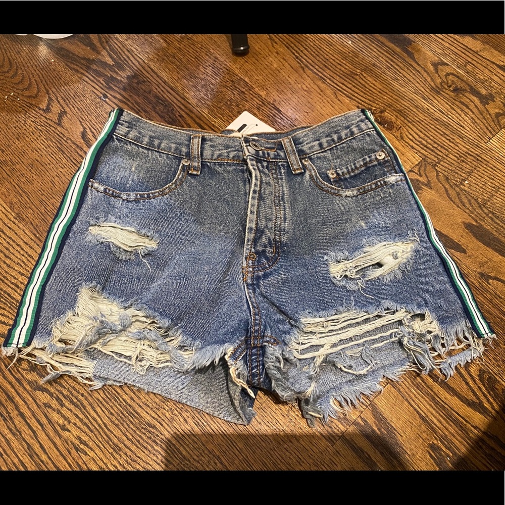 Boujee Side Stripe Denim Shorts - S